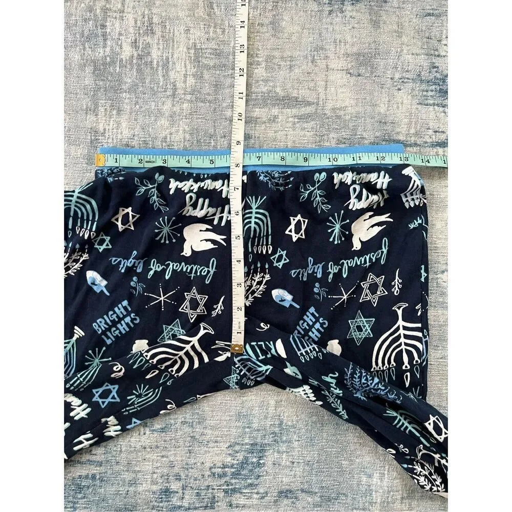New! Blue White Hannukah Print Pajama Pants Women's Small - Picture 4 of 6